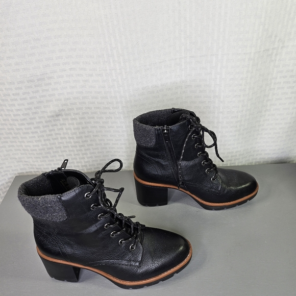 Naturalizer leather lace up side zip ankle boots size 6.5 excellent cond - Picture 4 of 9